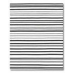 Black White Uneven Stripe Rug