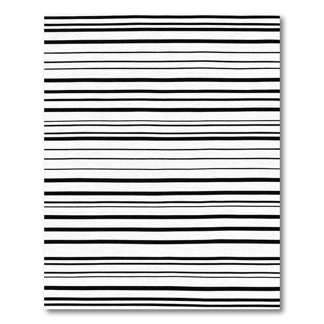 Black White Uneven Stripe Rug