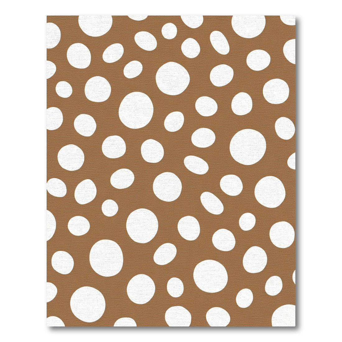Brown White Scattered Circles Rug