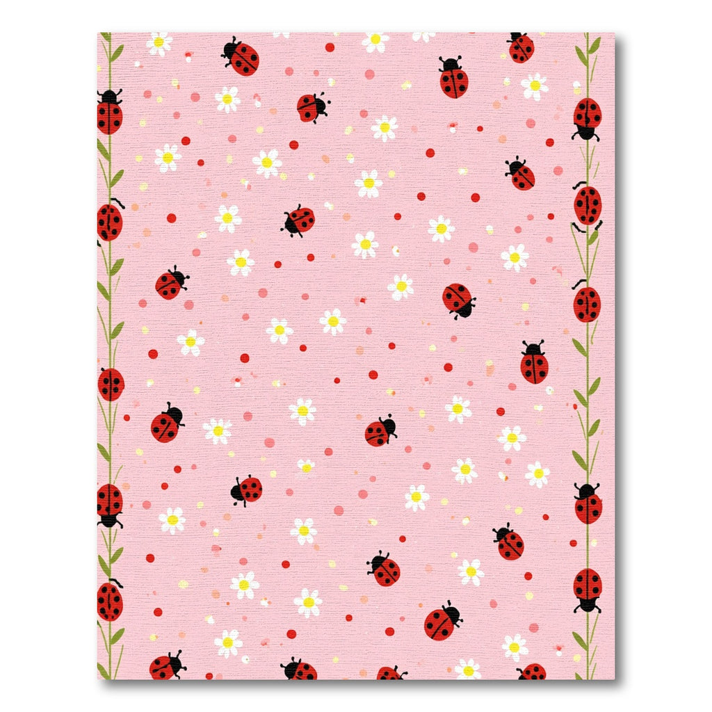 Pink Ladybug Daisy Garden Rug
