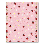 Pink Ladybug Daisy Garden Rug