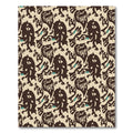 Dark Brown Abstract Graffiti Figures Rug