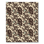 Dark Brown Abstract Graffiti Figures Rug
