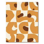 Modern Terracotta Organic Grid Rug
