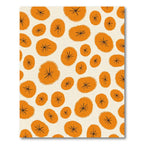 Orange Coral Starburst Round Rug