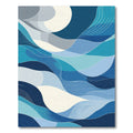 Oceanic Waves Blue Abstract Rug