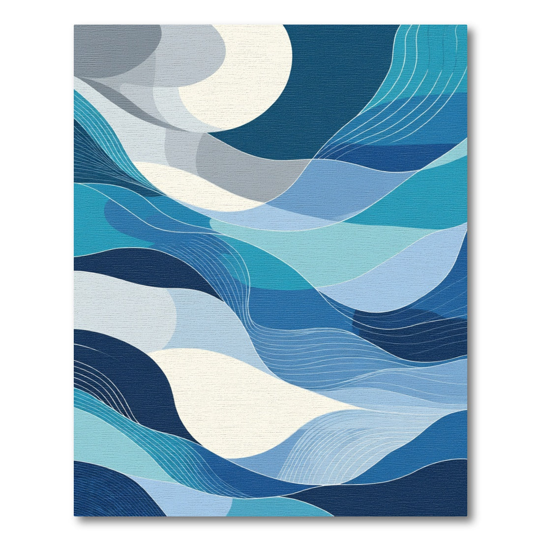 Oceanic Waves Blue Abstract Rug