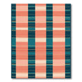 Coral Teal Gold Stripe Arrangement Rug