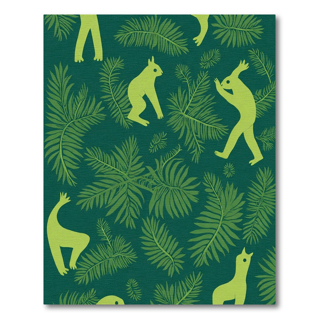 Lush Green Tropical Jungle Animals Rug