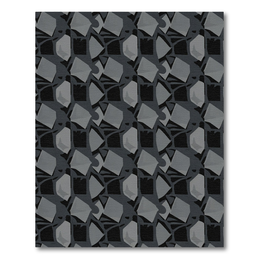 Monochrome Geometric Abstract Blocks Rug