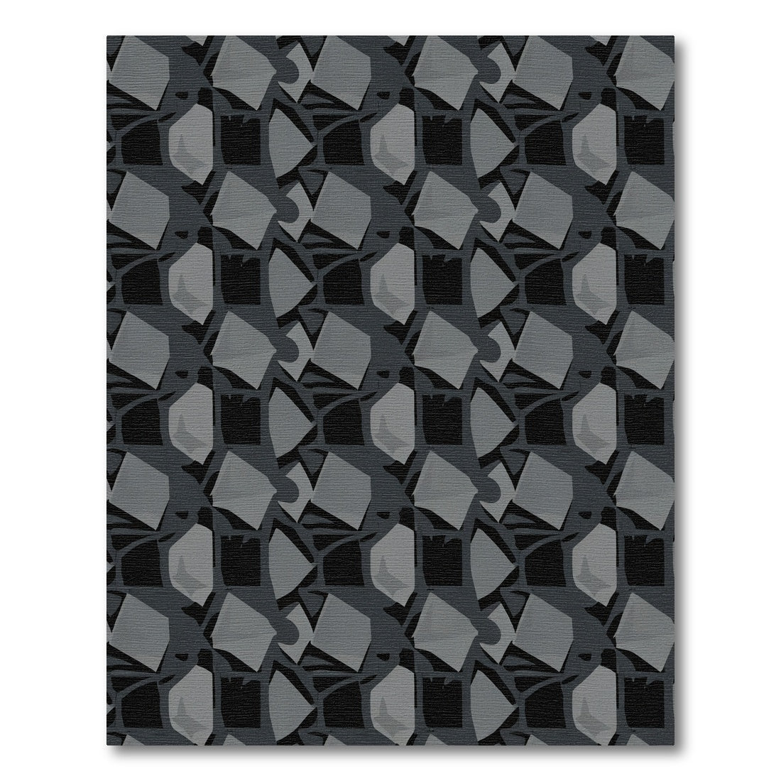 Monochrome Geometric Abstract Blocks Rug