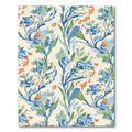 Blues greens and orange floral stems Rug