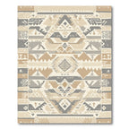 Earthy Neutral Tribal Geometric Rug