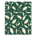 Cream Leafy Vines on Deep Green Background Rug