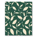 Cream Leafy Vines on Deep Green Background Rug