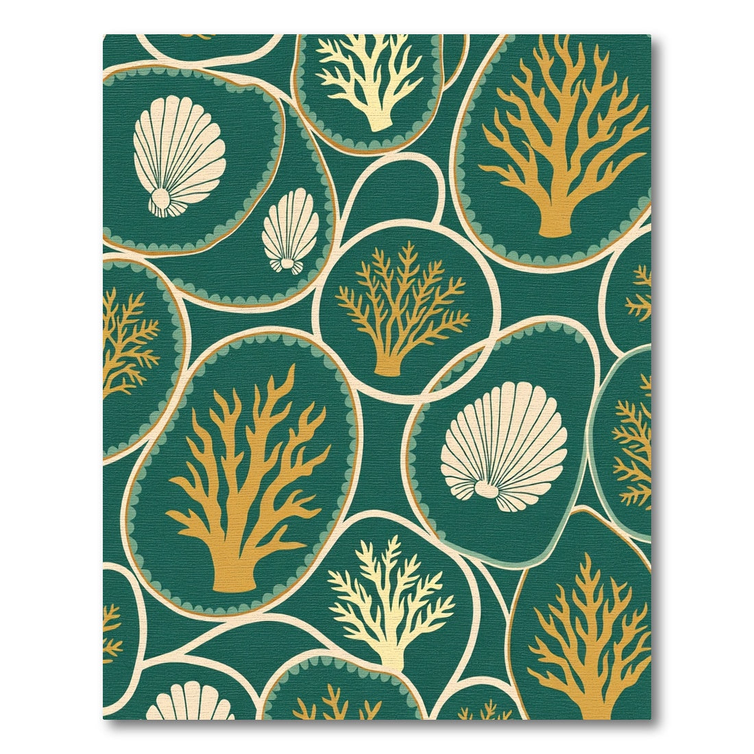 Oceanic Coral Shell Motif Rug