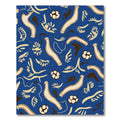 Whimsical Blue Abstract Organic Forms Rug