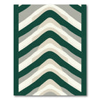 Green Gray Cream Chevron Curves Rug