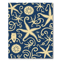 Navy Cream Starfish Swirl Arrangement Rug