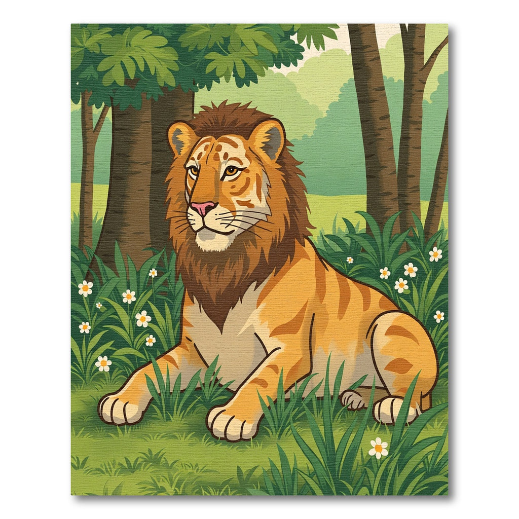 Majestic Golden Tiger Forest Meadow Rug