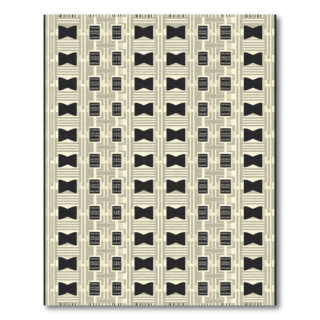 Geometric Black Bow Tie Lattice Rug