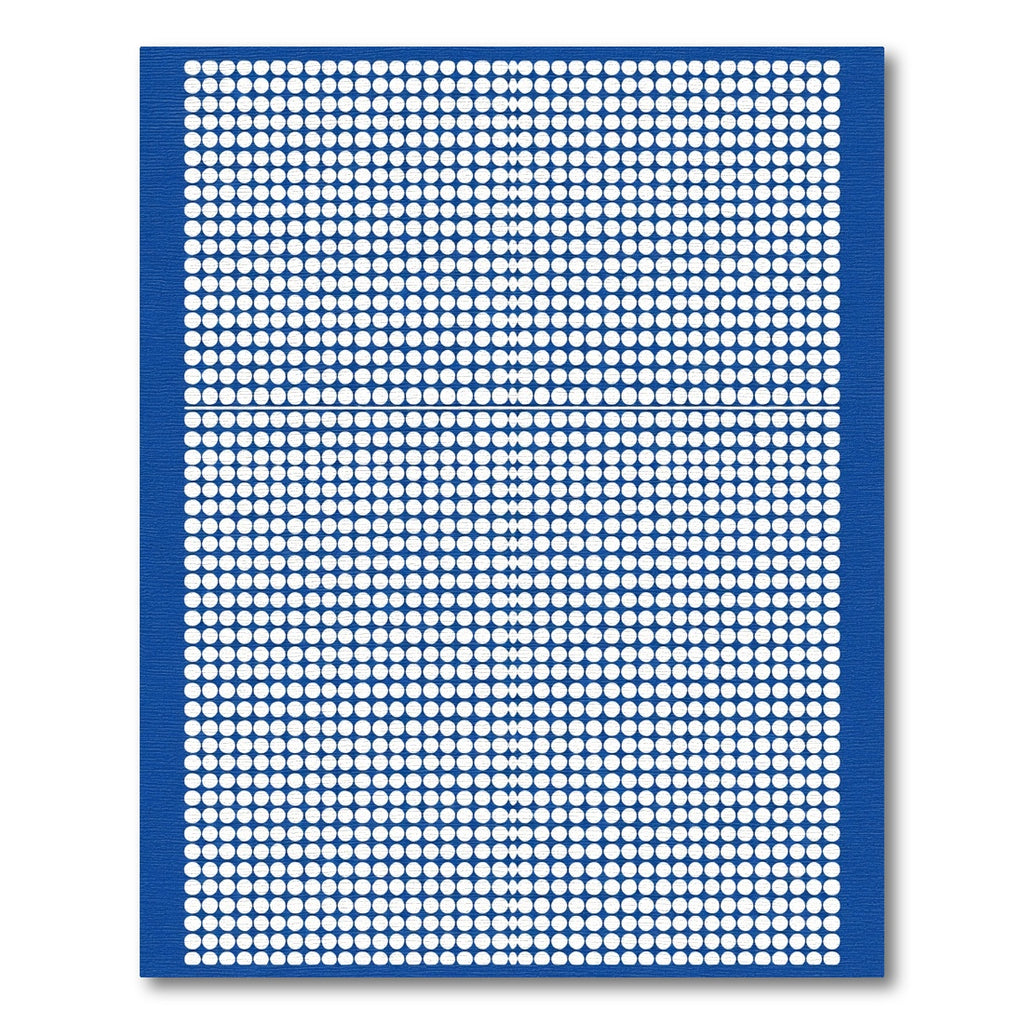 Modern Blue White Dot Grid Rug