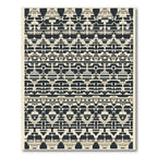 Geometric Abstract Dark Tribal Forms Rug