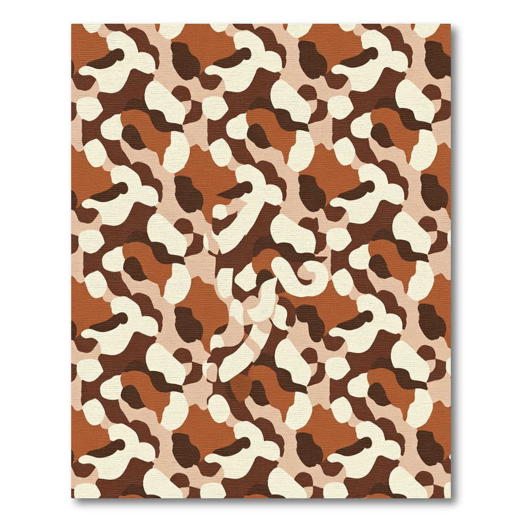 Earthy Brown Camouflage Abstract Flow Rug