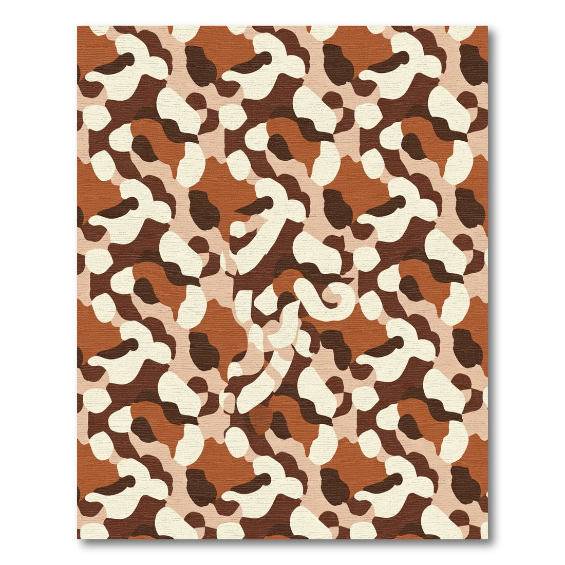 Earthy Brown Camouflage Abstract Flow Rug