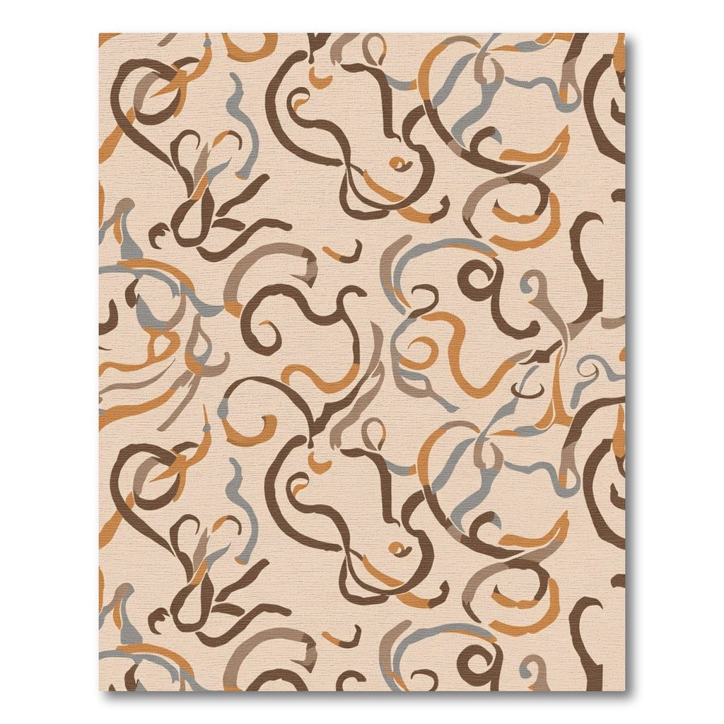 Earthy Swirls Abstract Brushstrokes Rug