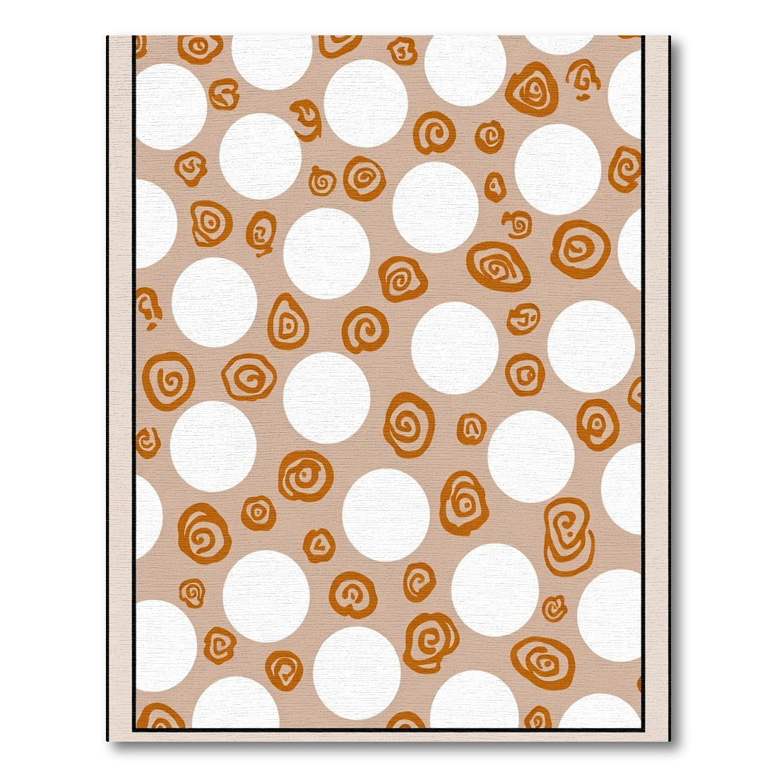 Terracotta White Circle Swirl Composition Rug