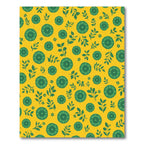 Golden Yellow Green Floral Garden Rug
