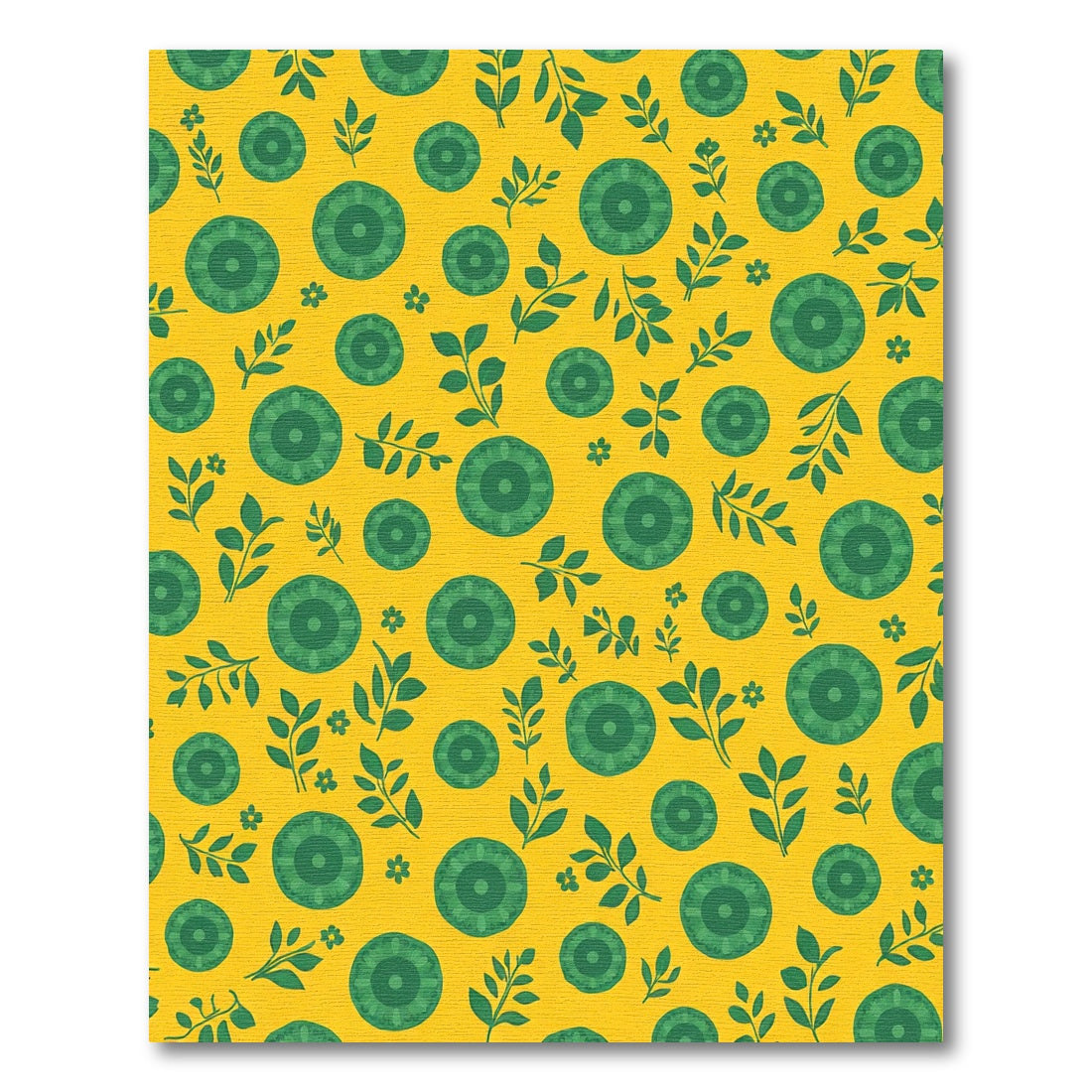 Golden Yellow Green Floral Garden Rug