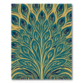Teal Gold Feathered Bloom Rug