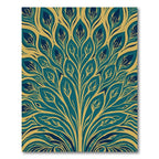 Teal Gold Feathered Bloom Rug