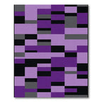Modern Geometric Purple Rectangle Arrangement Rug