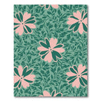 Soft Pink Floral Green Foliage Arrangement Rug