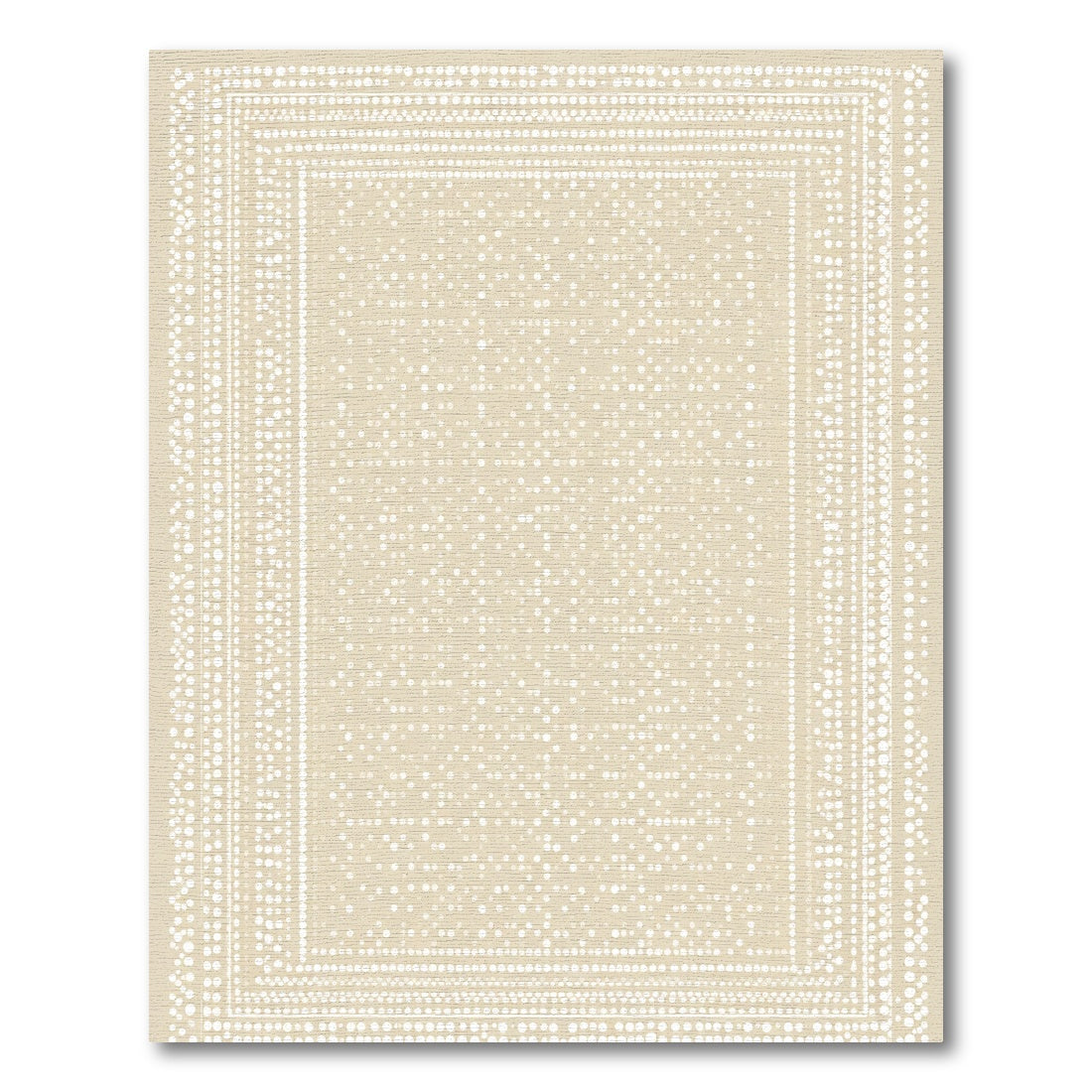 Beige Dot Border Harmony Rug