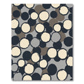 Abstract Circles Collage Gray Cream Rug
