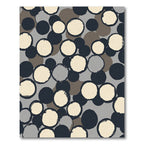 Abstract Circles Collage Gray Cream Rug