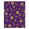 Golden Floral Branches on Purple Rug