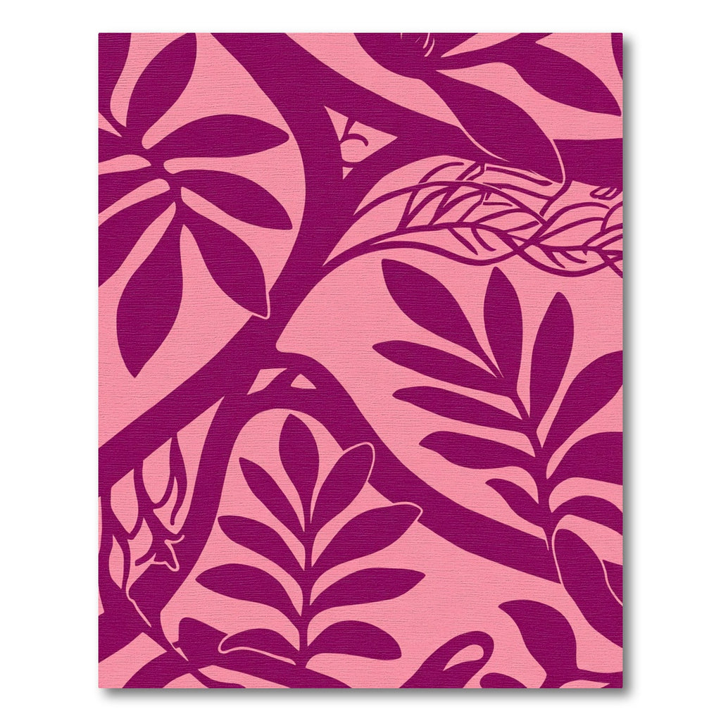 Vibrant Fuchsia Foliage Overlay Rug