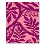Vibrant Fuchsia Foliage Overlay Rug