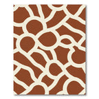 Terracotta White Interlocking Organic Shapes Rug
