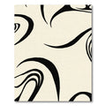 Cream and Black Swirl Abstract Rug