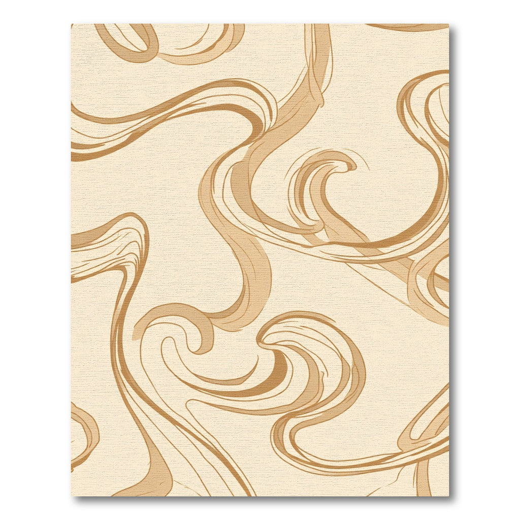 Cream and Caramel Swirl Ribbons Rug