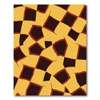 Brown Yellow Jagged Checkerboard Rug