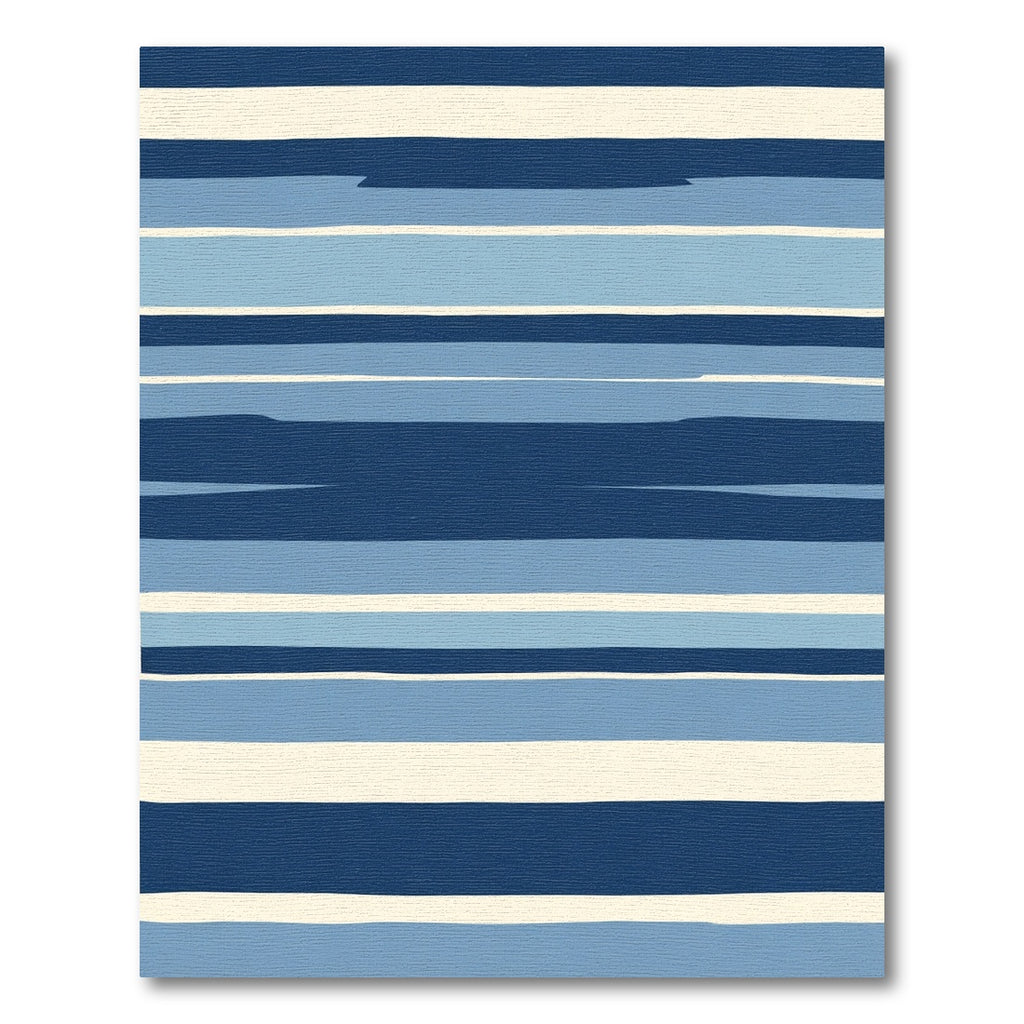 Deep Blue Horizontal Stripe Rug