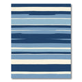 Deep Blue Horizontal Stripe Rug
