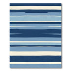 Deep Blue Horizontal Stripe Rug